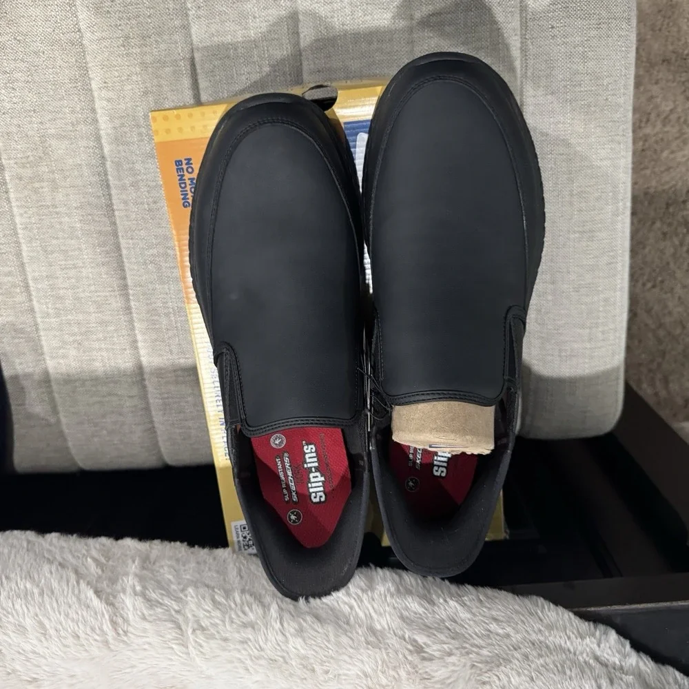 Skechers Work Men's‎ Black Slip Resistant Slip On Size 14 Hospitality 200249 NIB